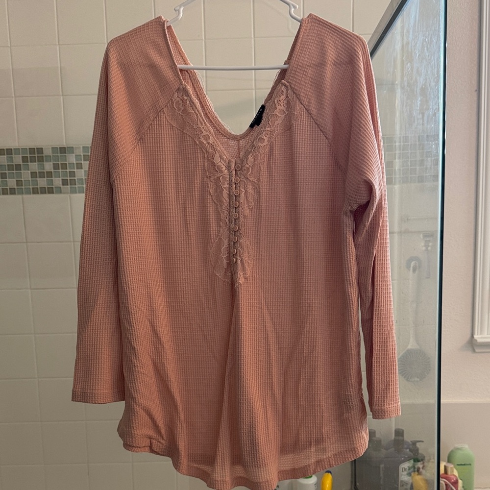 Torrid Peach Lace-Up Blouse